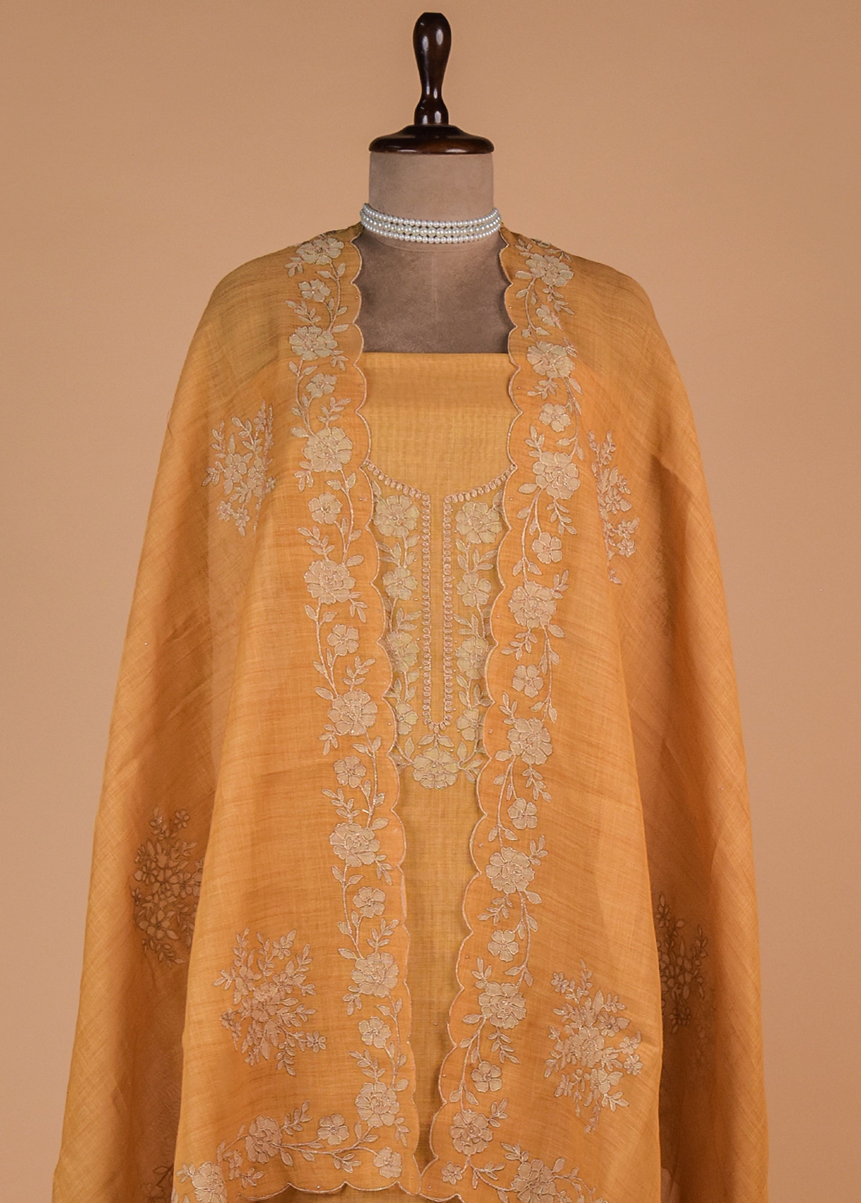 Yellow Cotton Dress Material