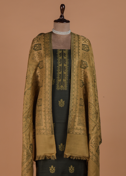 Green Pashmina Dress Material