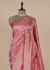 Pink Silk Banarasi Saree