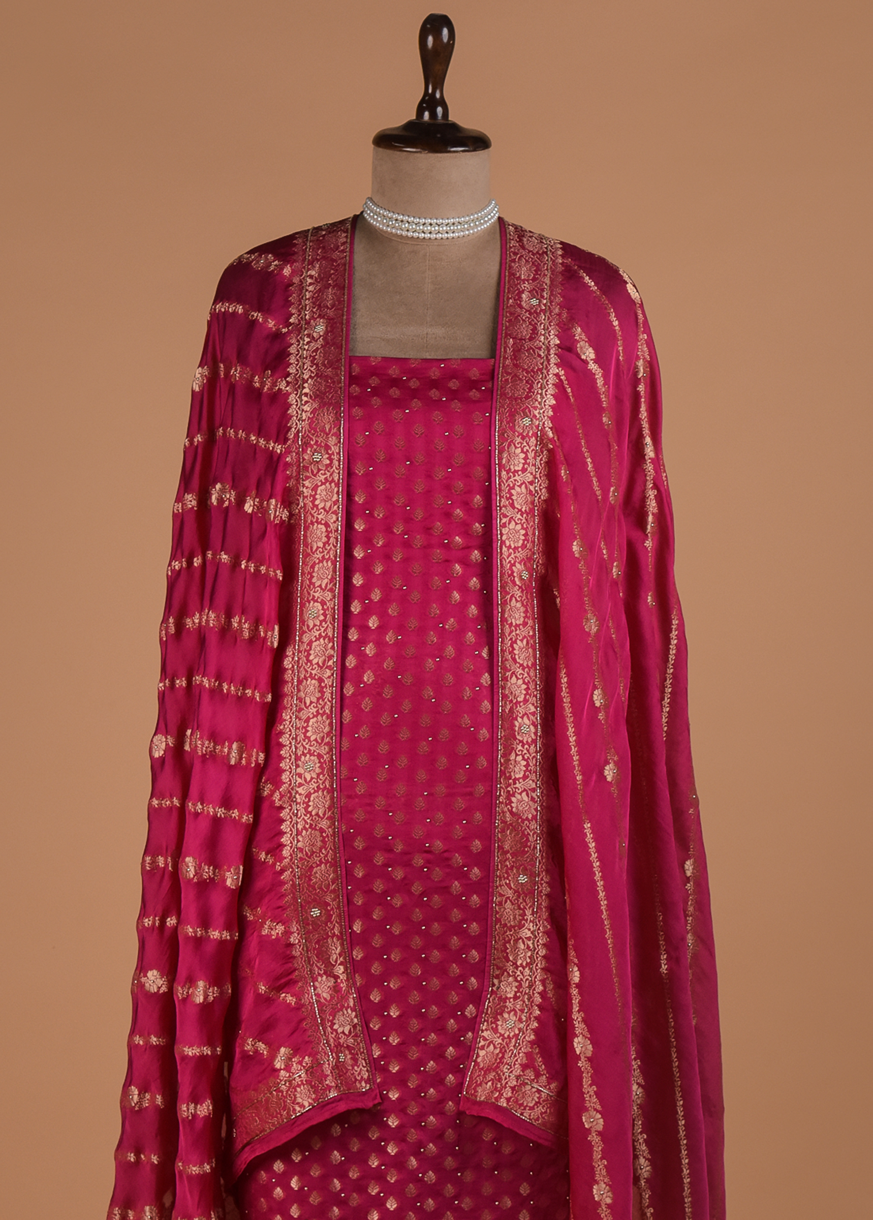 Pink Silk Dress Material | Greenways