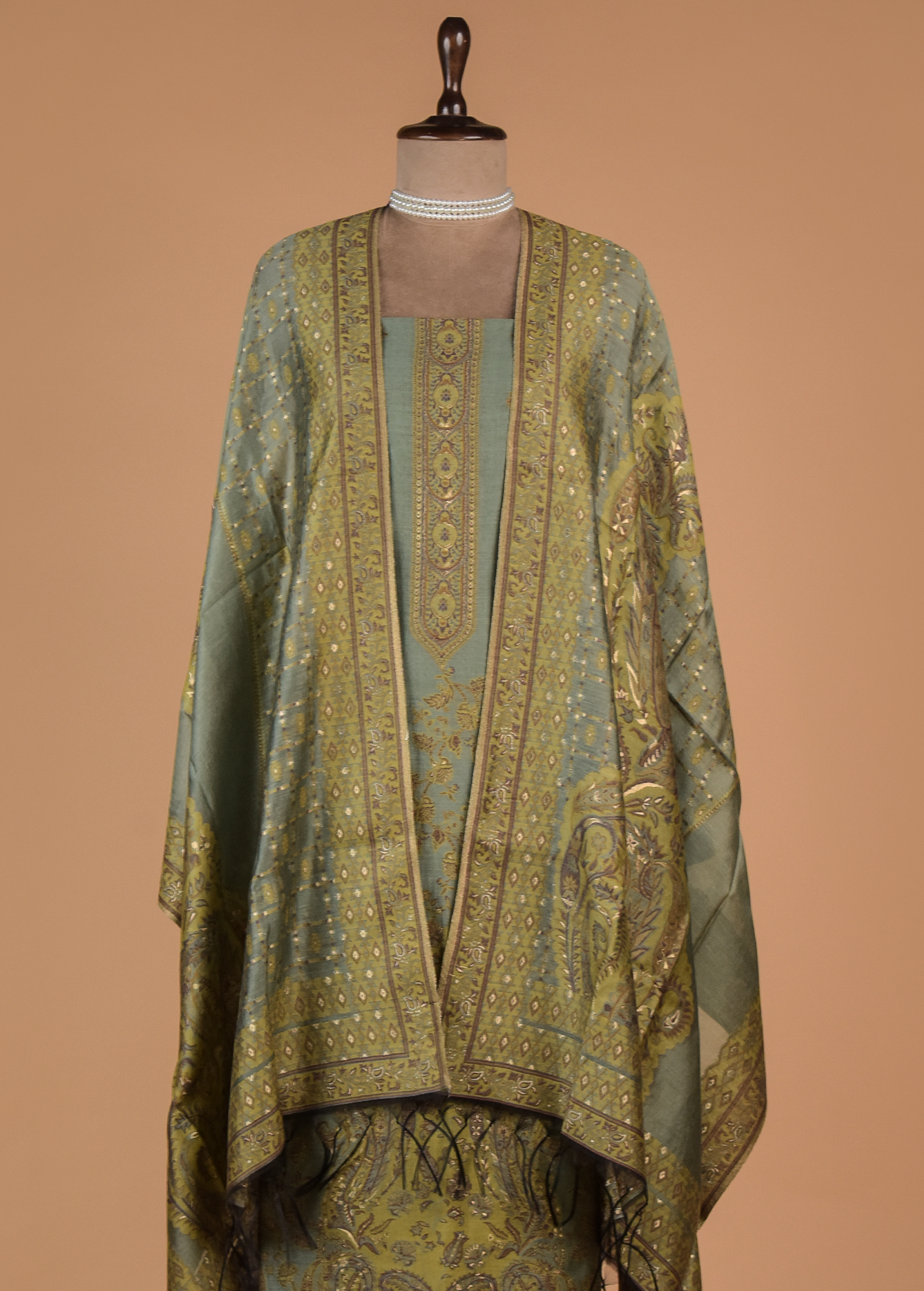 Multicoloured Cotton Silk Dress Material