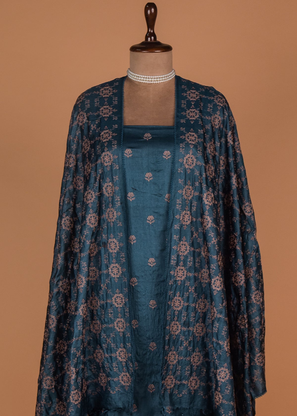 Blue Tussar Dress Material