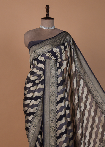 Black Georgette Banarasi Saree