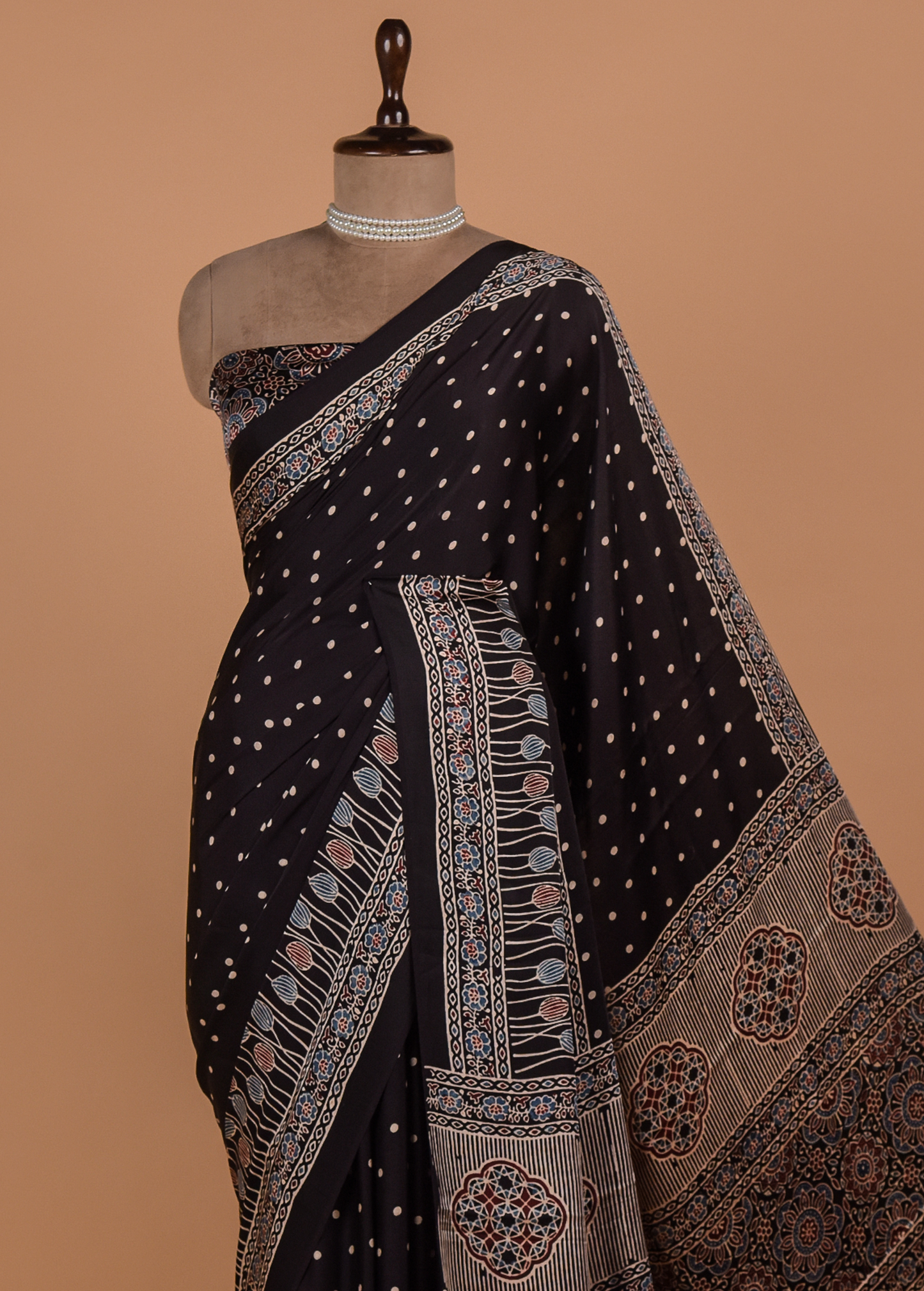 Black Gajji Silk Printed Saree