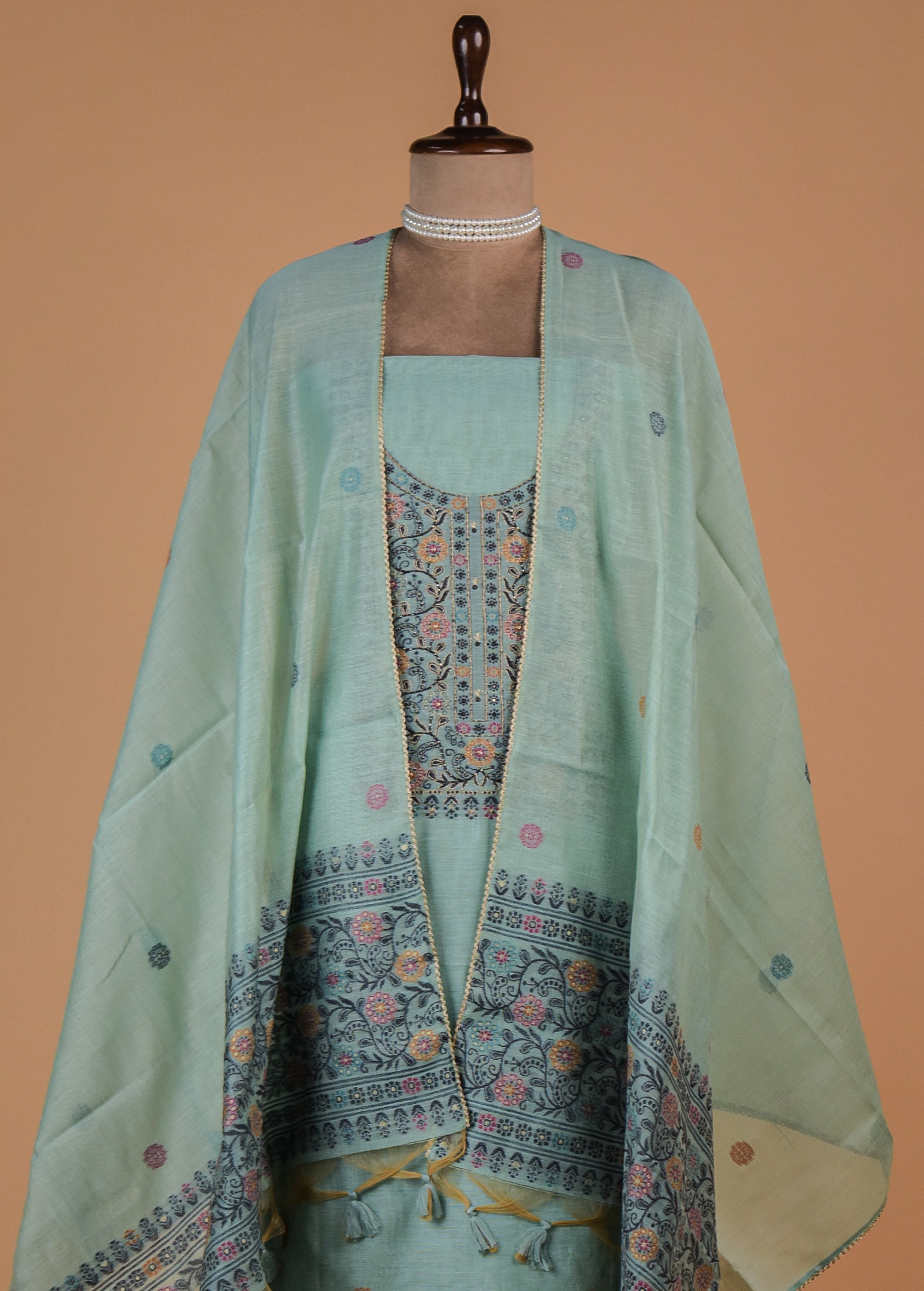 Blue Cotton Dress Material