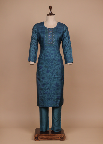 Blue Tussar Straight Set