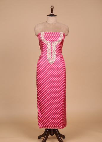 Pink Crepe Silk Dress Material