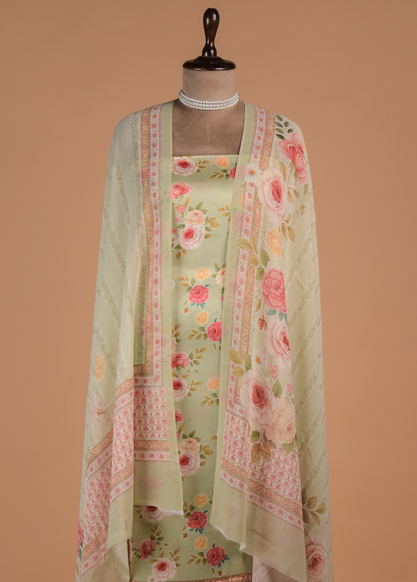 Multicoloured Satin Dress Material