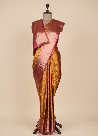 Yellow Silk Kanjeevaram Saree