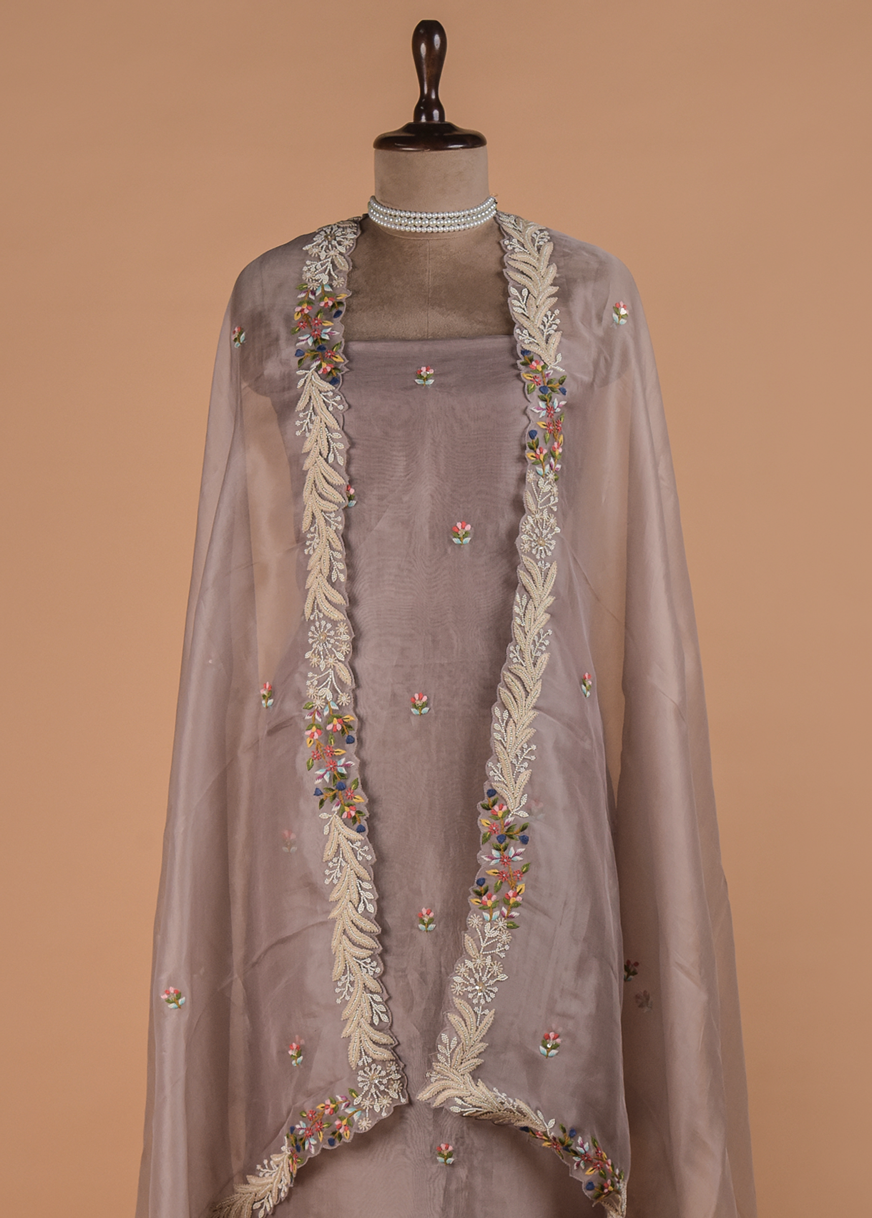 Purple Tissue Dress Material - Image 2 | Greenways Delhi