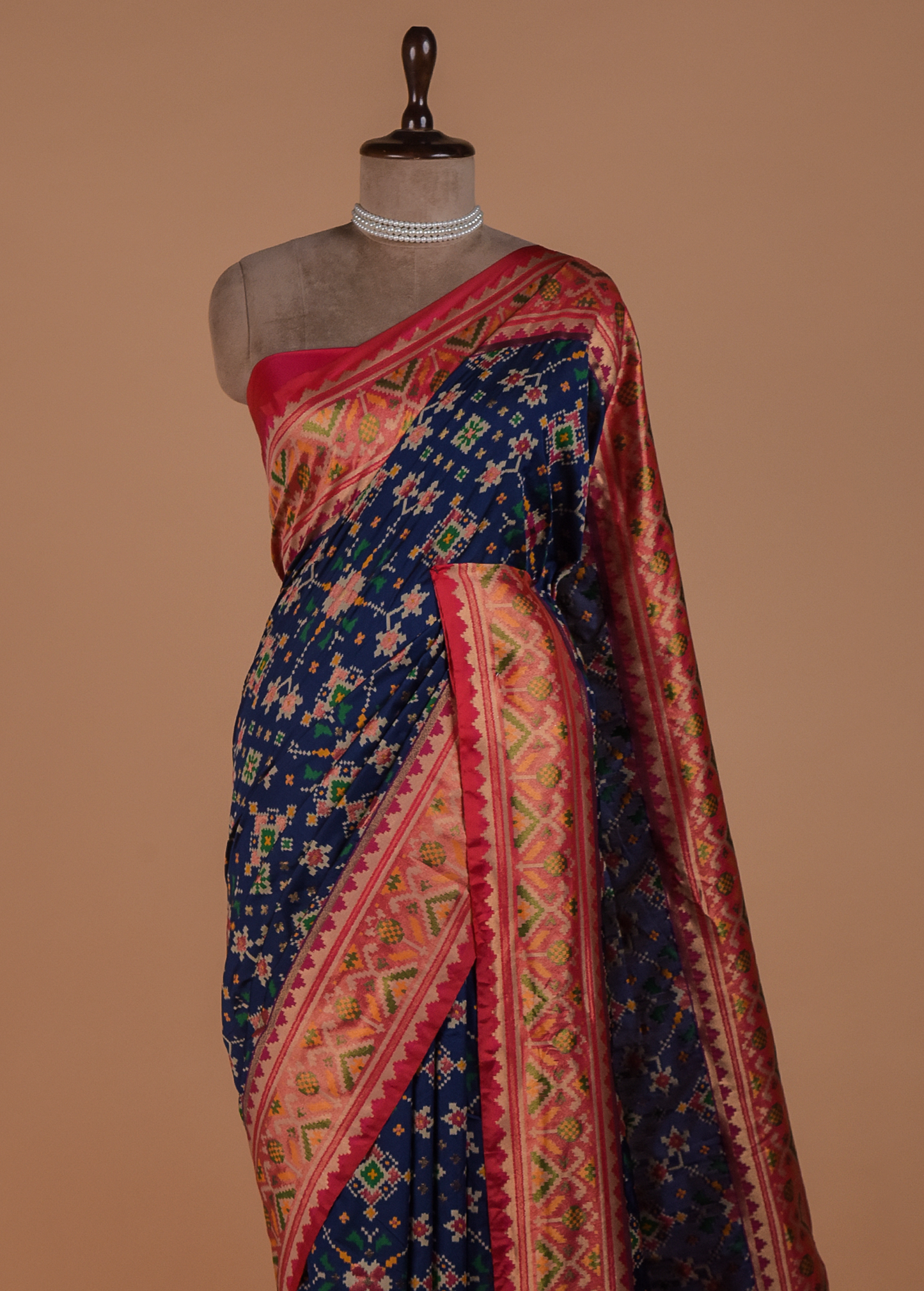 Blue Art Silk Patola Saree