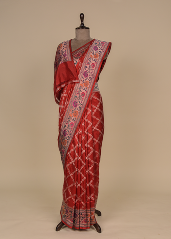 Red Silk Banarasi Saree