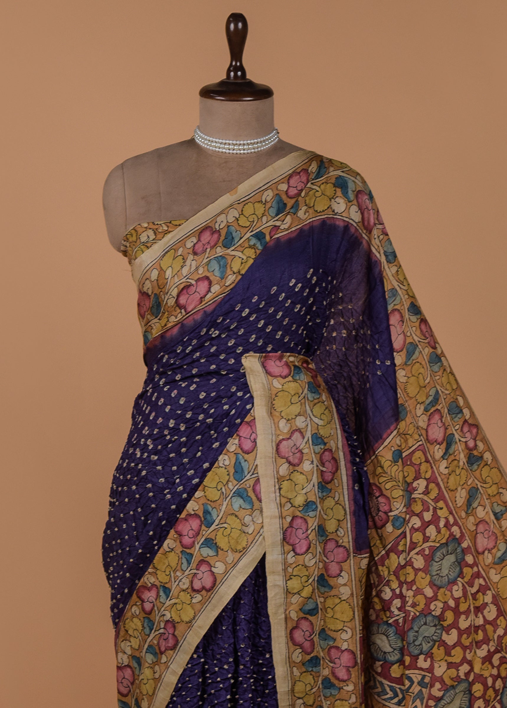 Purple Tussar Printed Saree