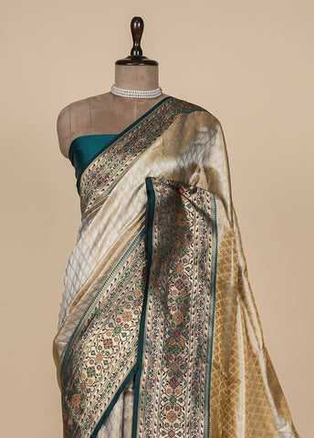 Silver Tissue Silk Kanjeevaram Saree