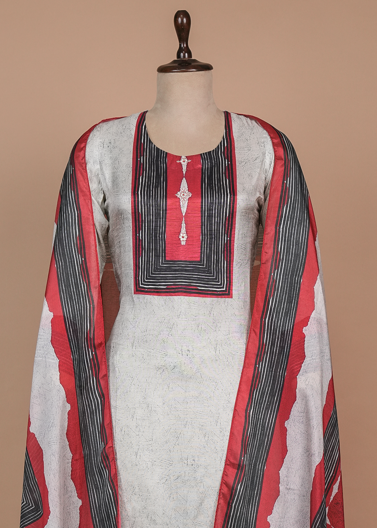 Multicoloured Cotton Silk Straight Set