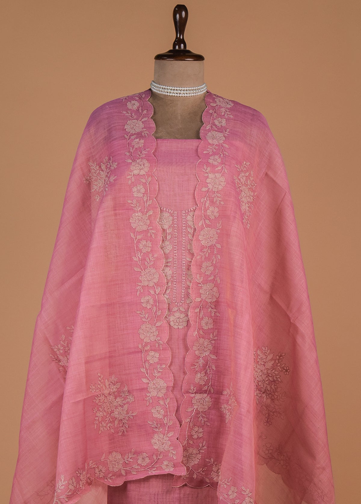 Pink Cotton Dress Material