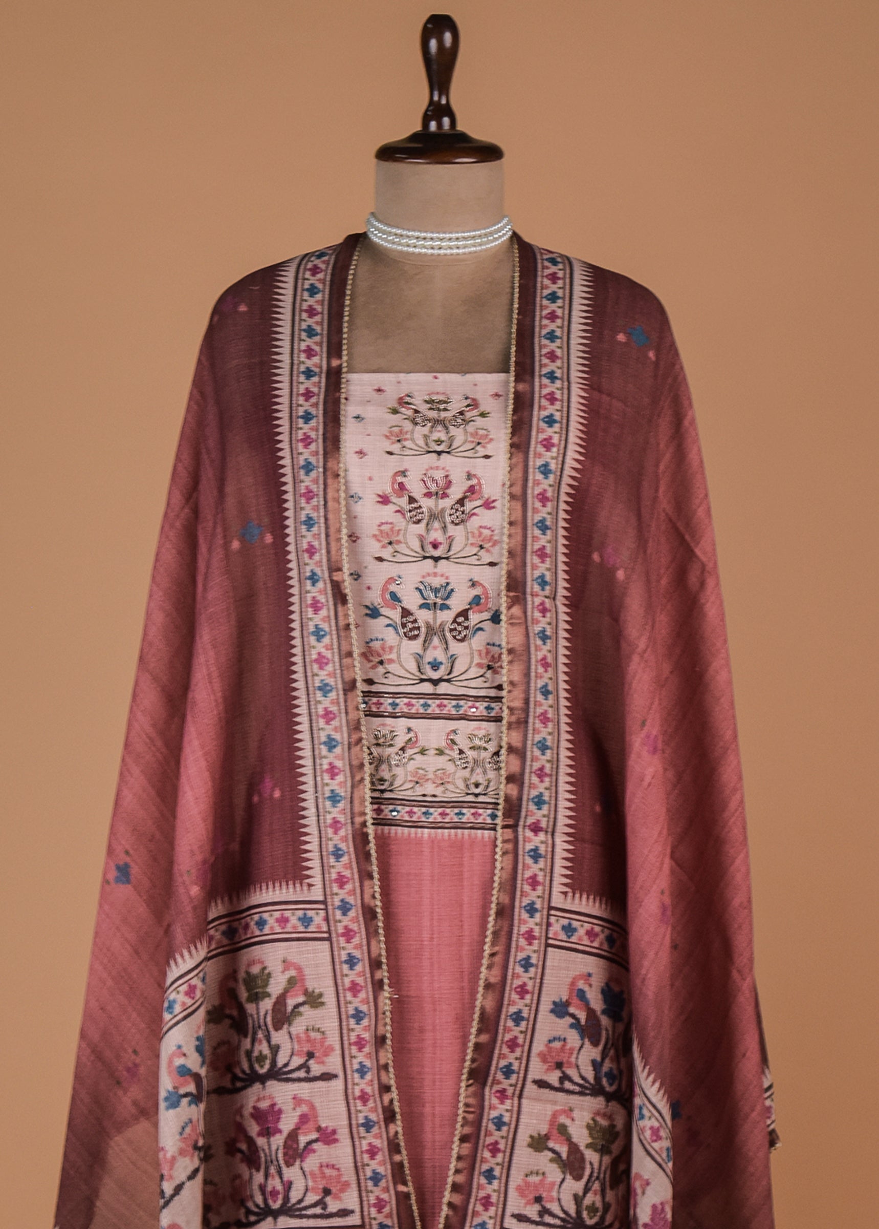 Pink Cotton Dress Material