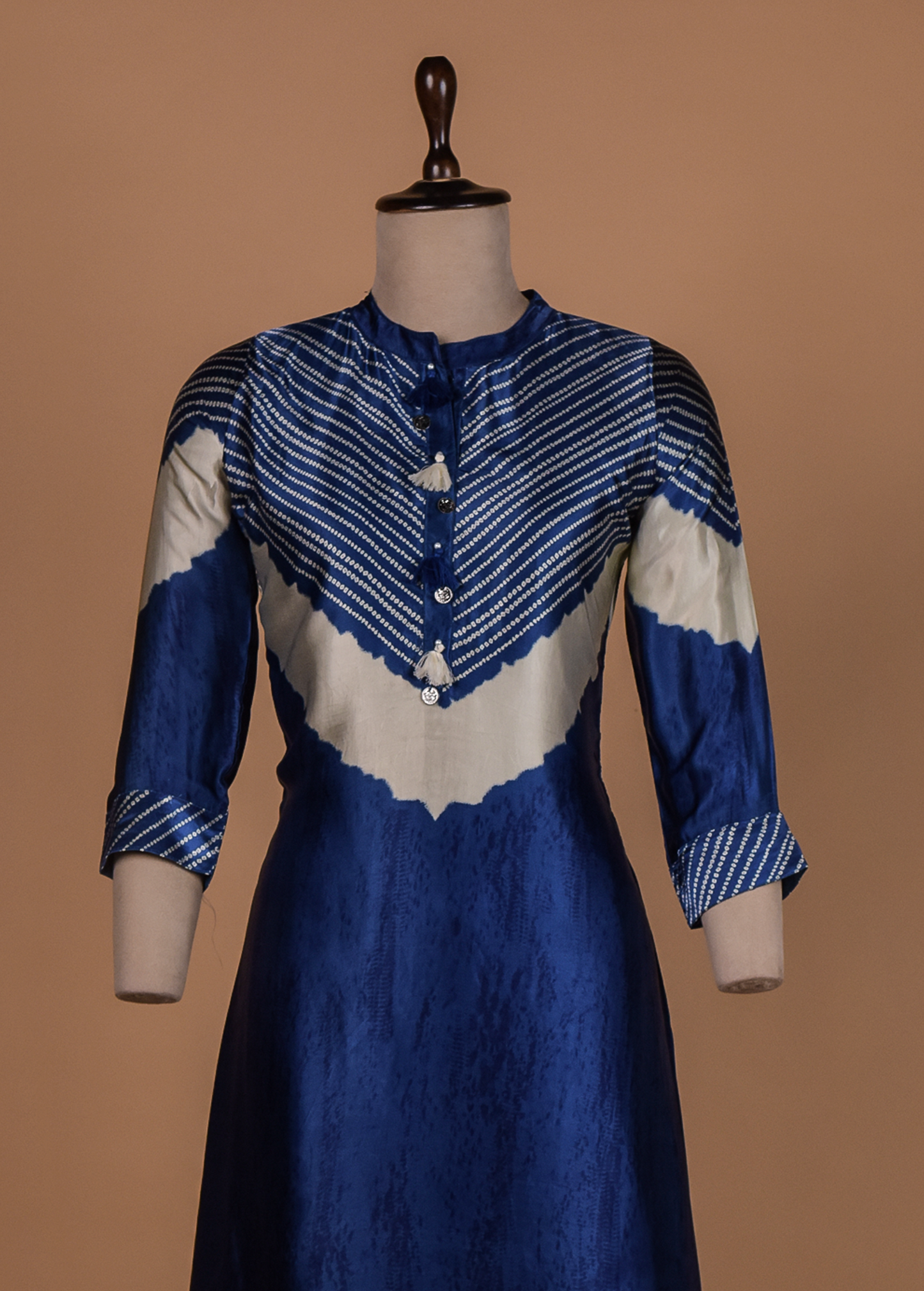 Blue Crepe Silk Kurta