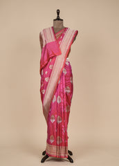 Pink Silk Banarasi Saree