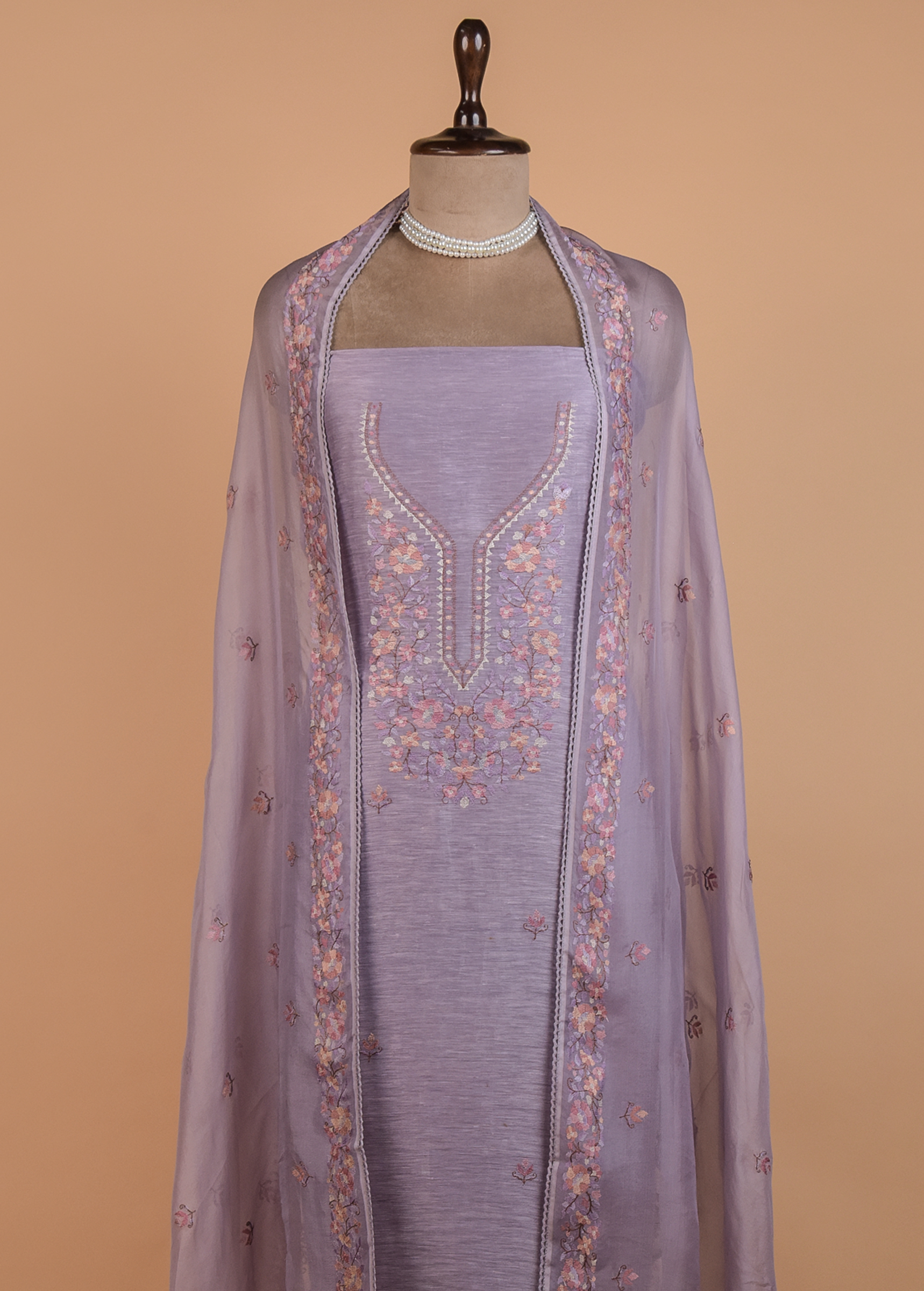 Purple Linen Dress Material