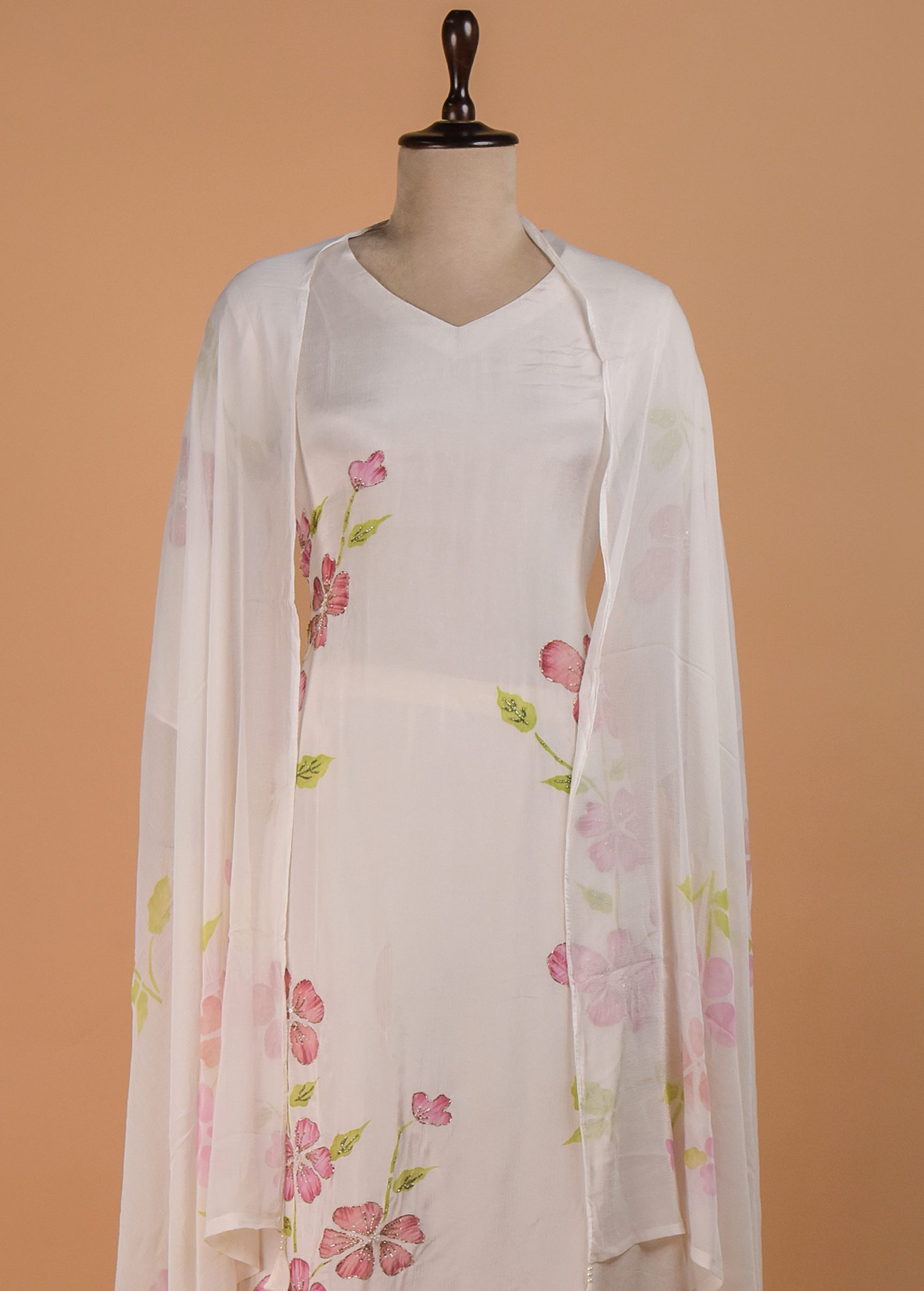 White Crepe Straight Set
