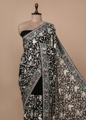 Black Georgette Embroidered Saree