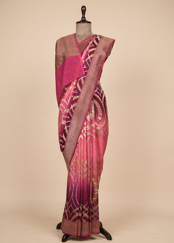 Pink Georgette Banarasi Saree