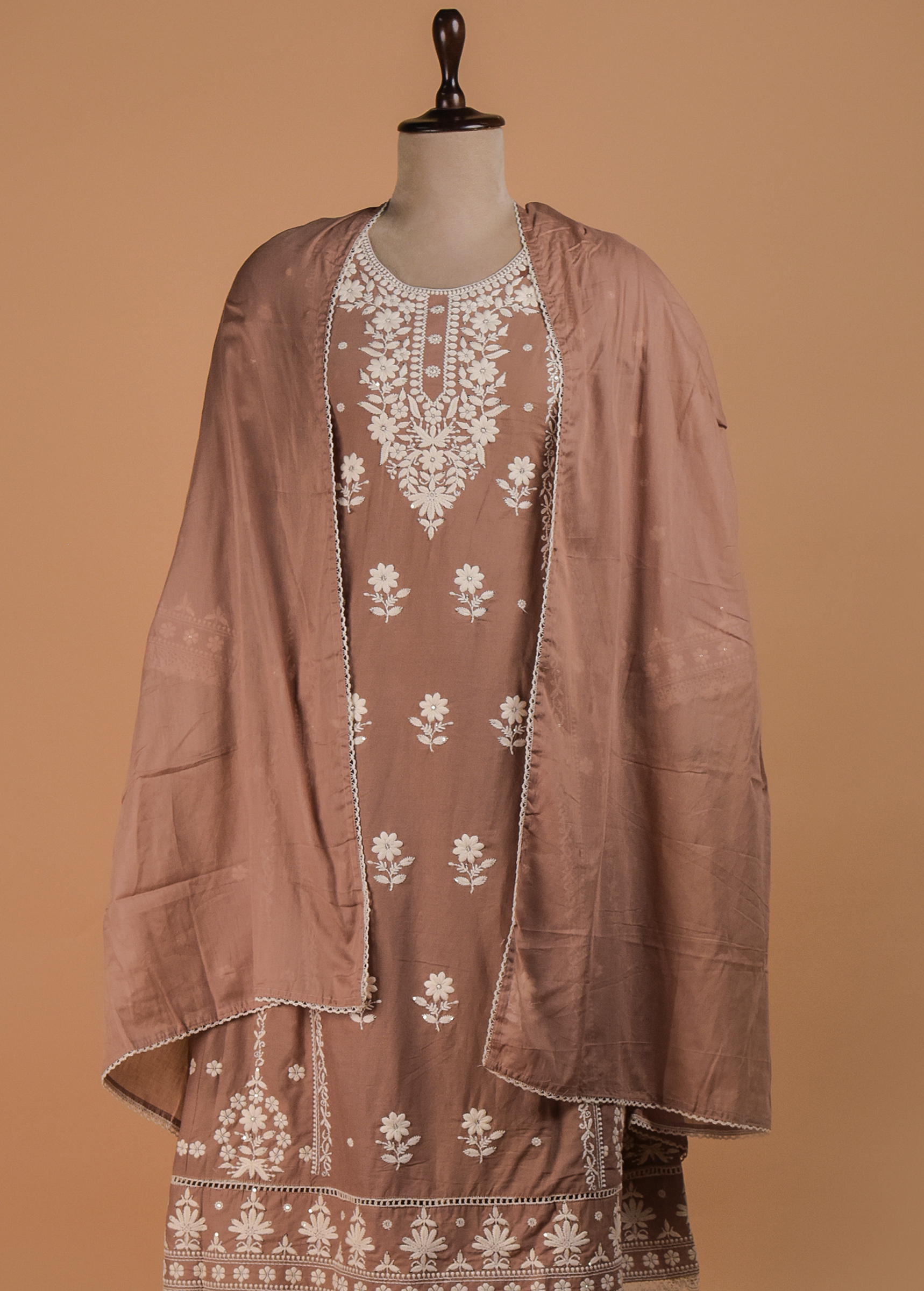 Brown Cotton A Line Set