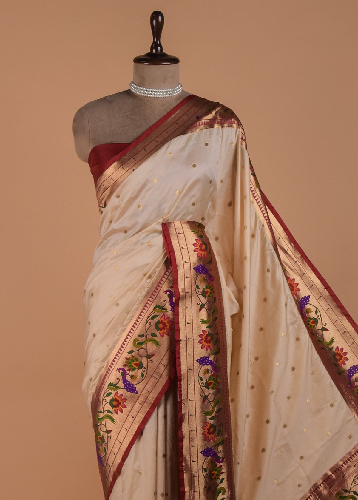 White Satin Silk Saree