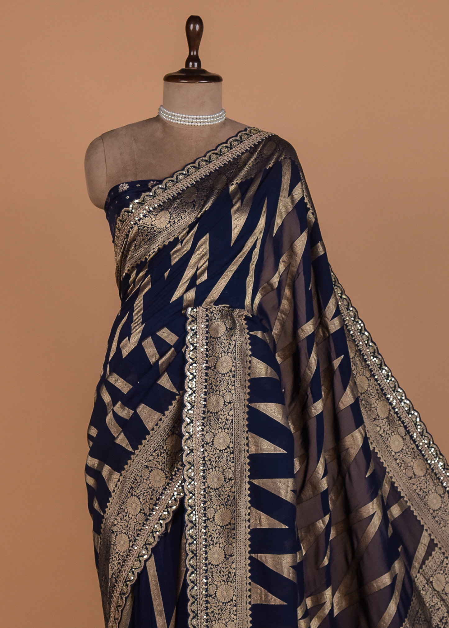 Blue Georgette Banarasi Saree