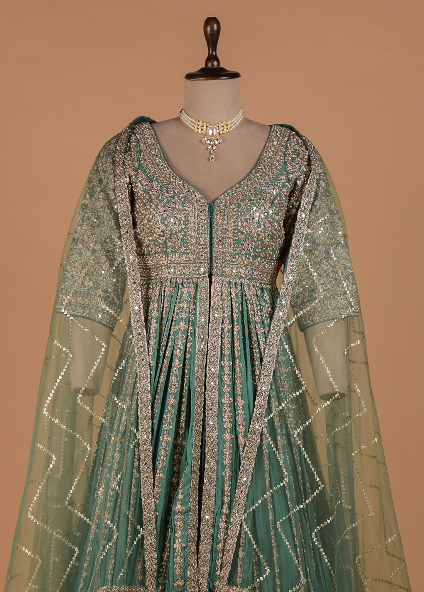 Blue Crepe Silk Anarkali