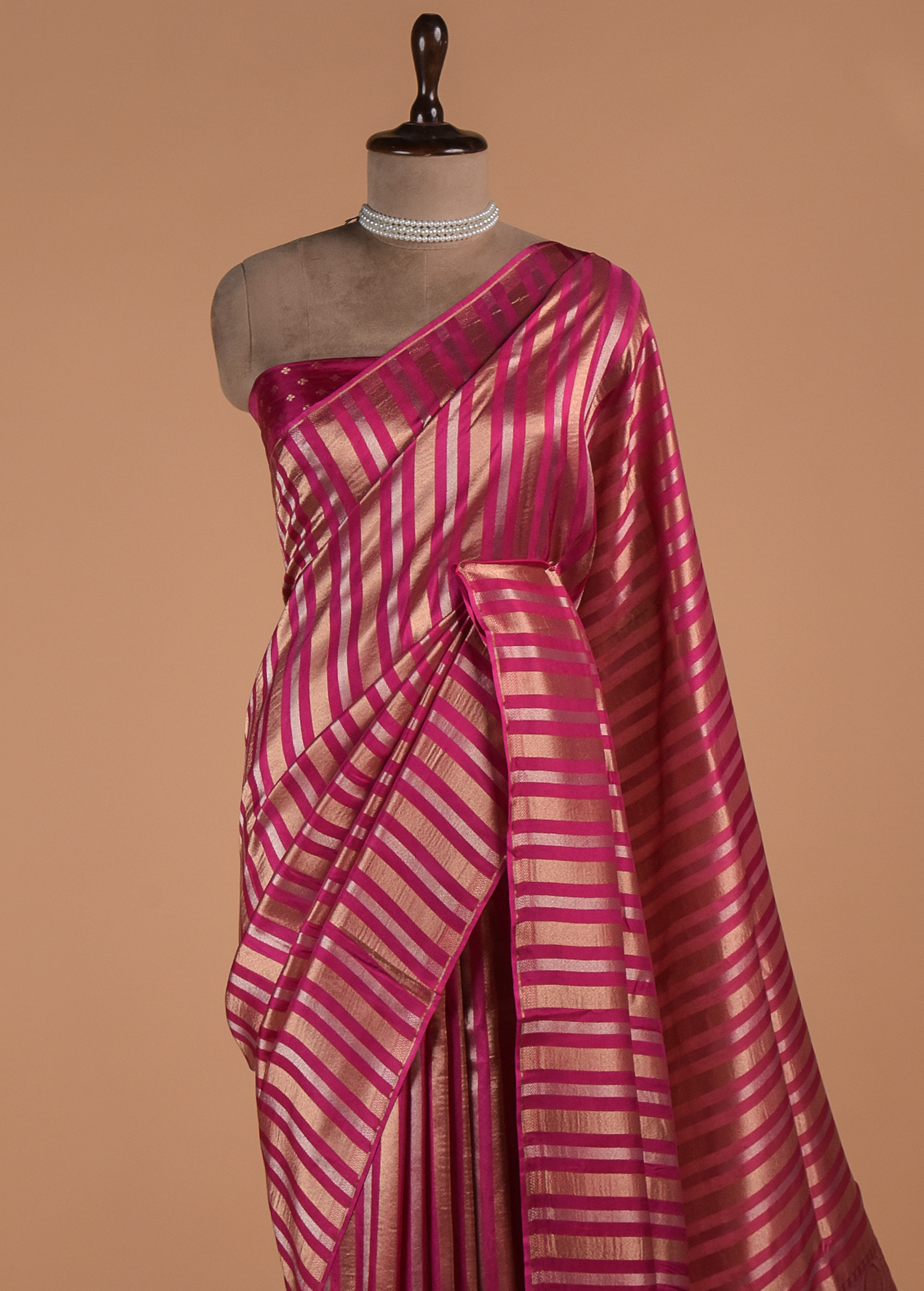 Pink Banarasi Handwoven Art Silk Saree