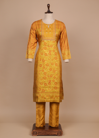 Yellow Tussar Straight Set