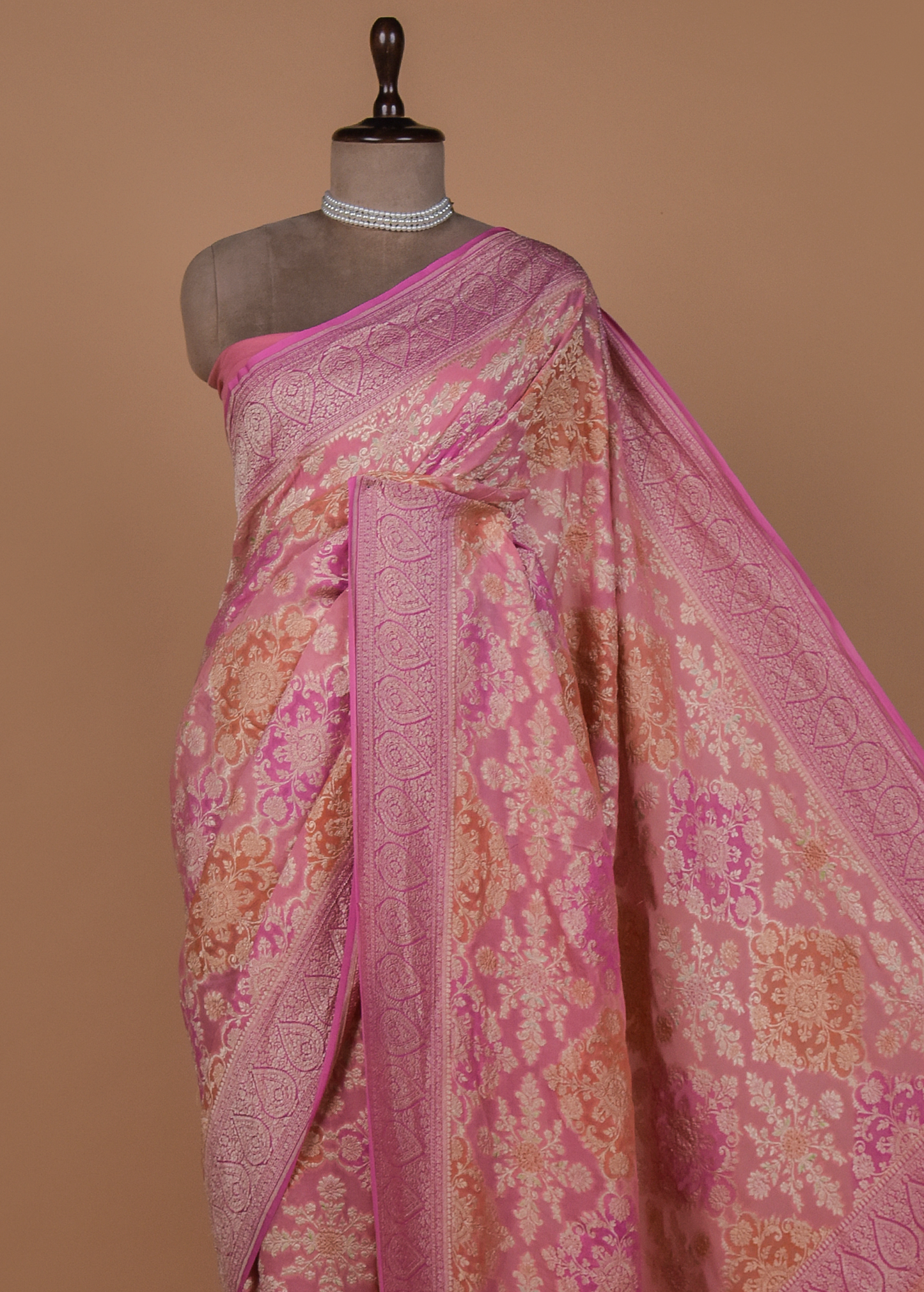 Pink Georgette Banarasi Saree