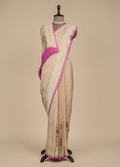 Pink Georgette Banarasi Saree