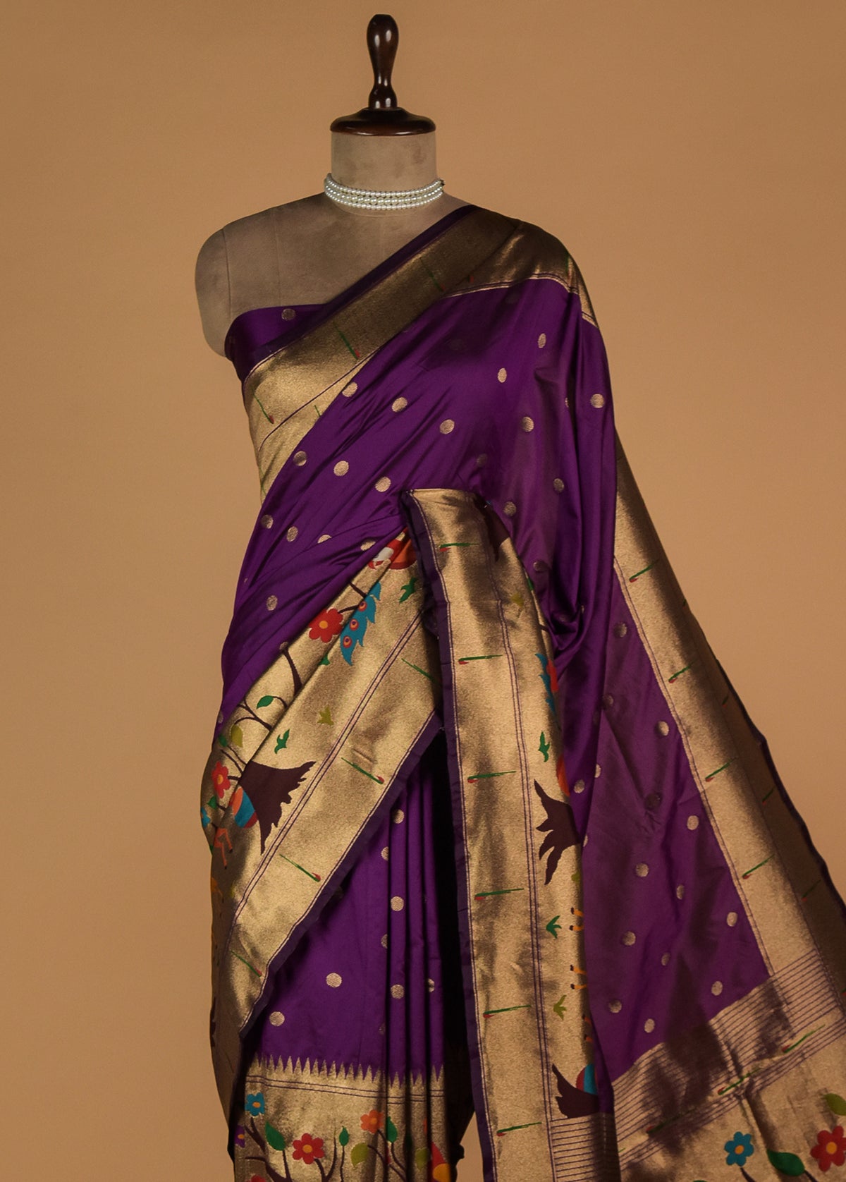 Purple Art Satin Banarasi Saree