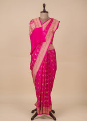 Pink Georgette Bandhani Saree