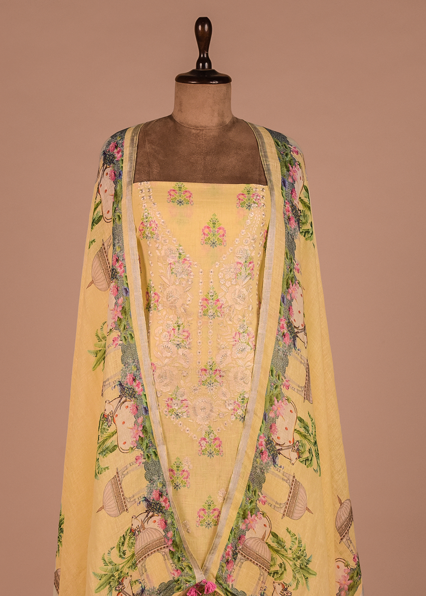 Yellow Linen Dress Material