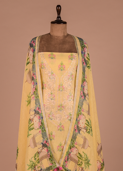 Yellow Linen Dress Material