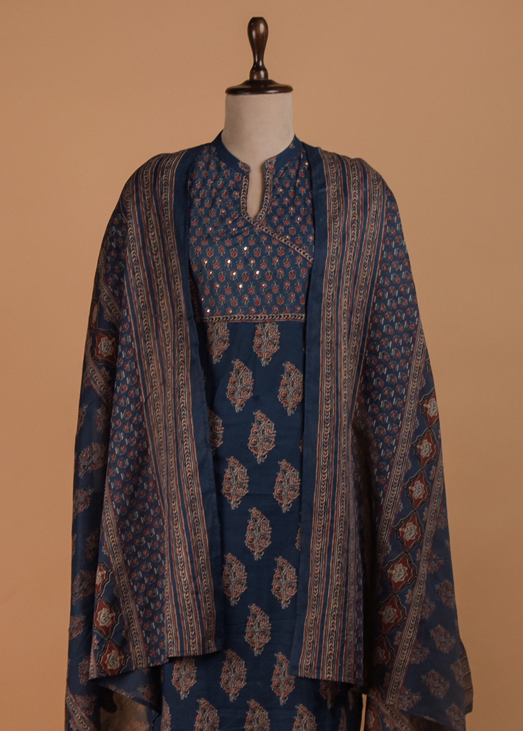 Blue Cotton Straight Set