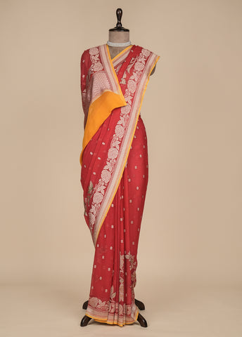 Red Georgette Banarasi Saree