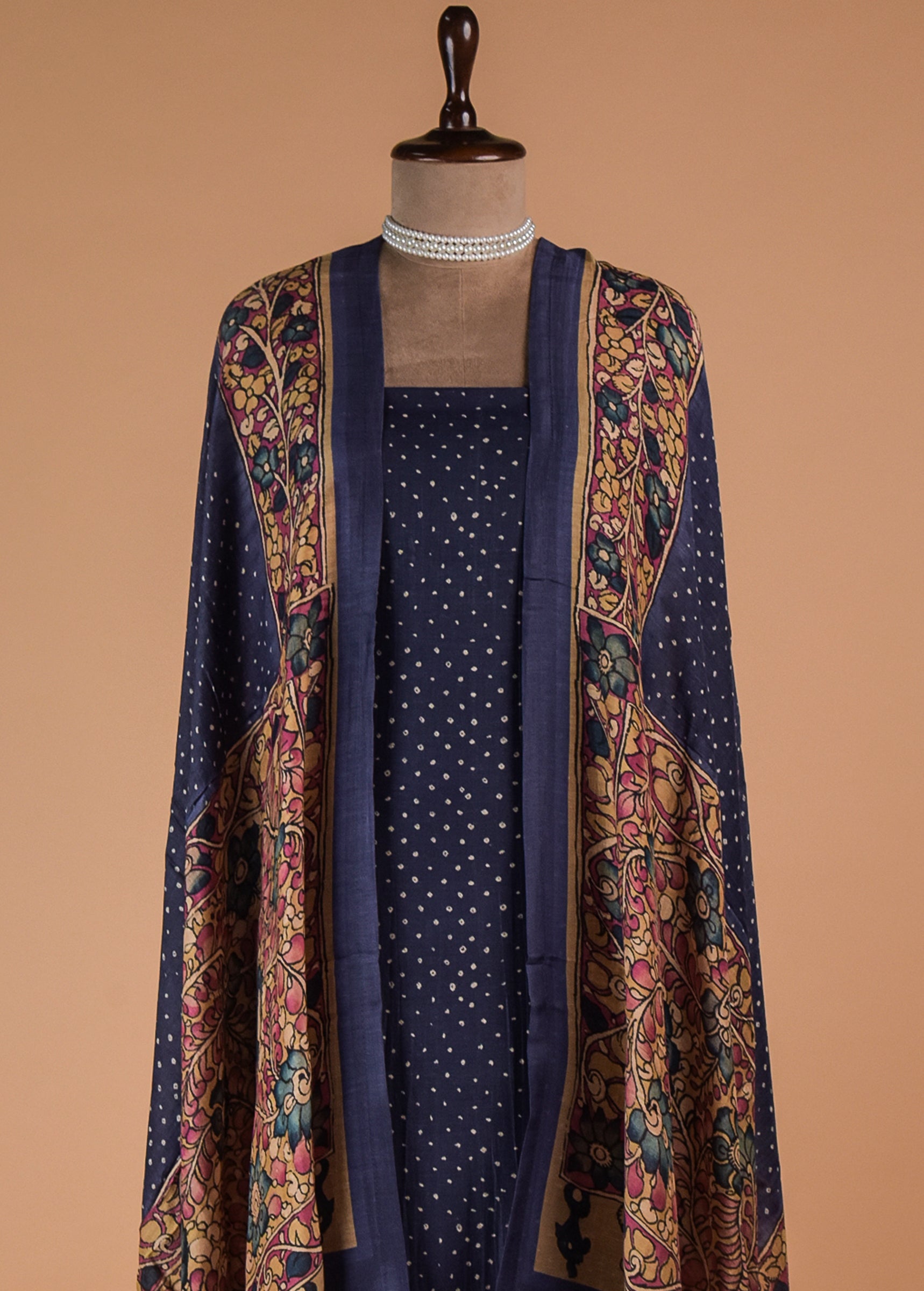 Blue Cotton Silk Dress Material