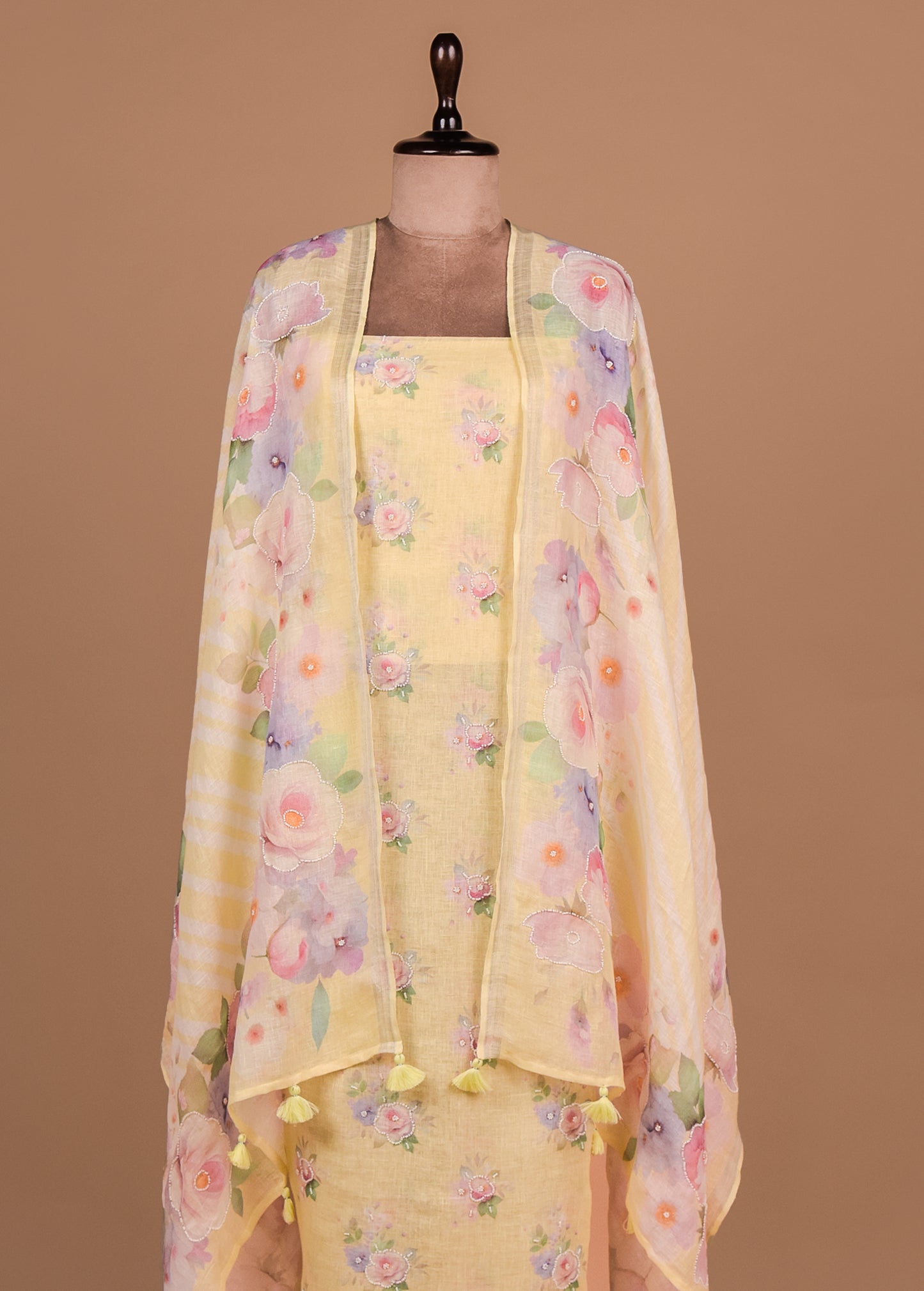 Yellow Linen Dress Material