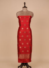 Red Tussar Dress Material