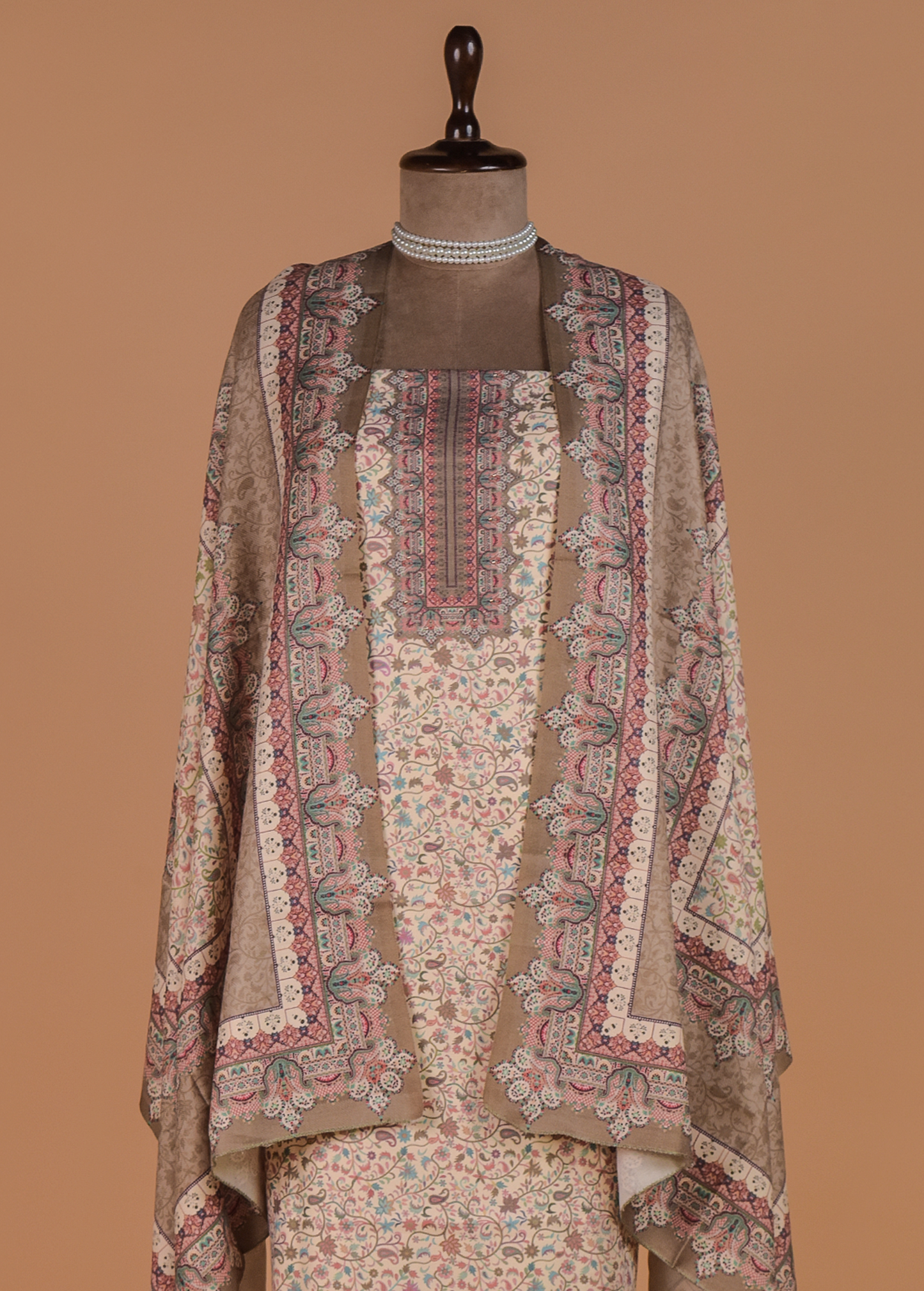 Multicoloured Pashmina Dress Material