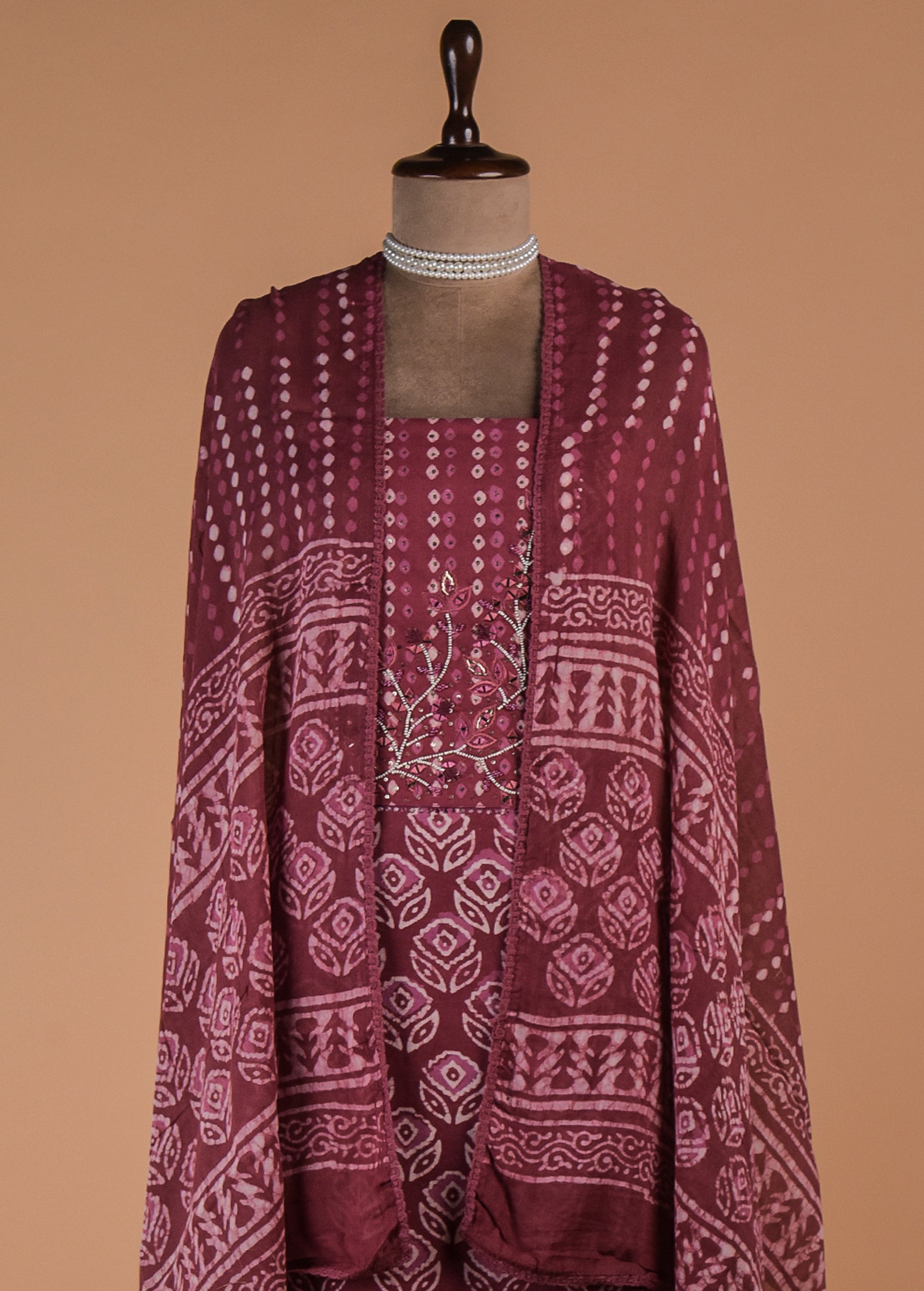 Pink Cotton Dress Material