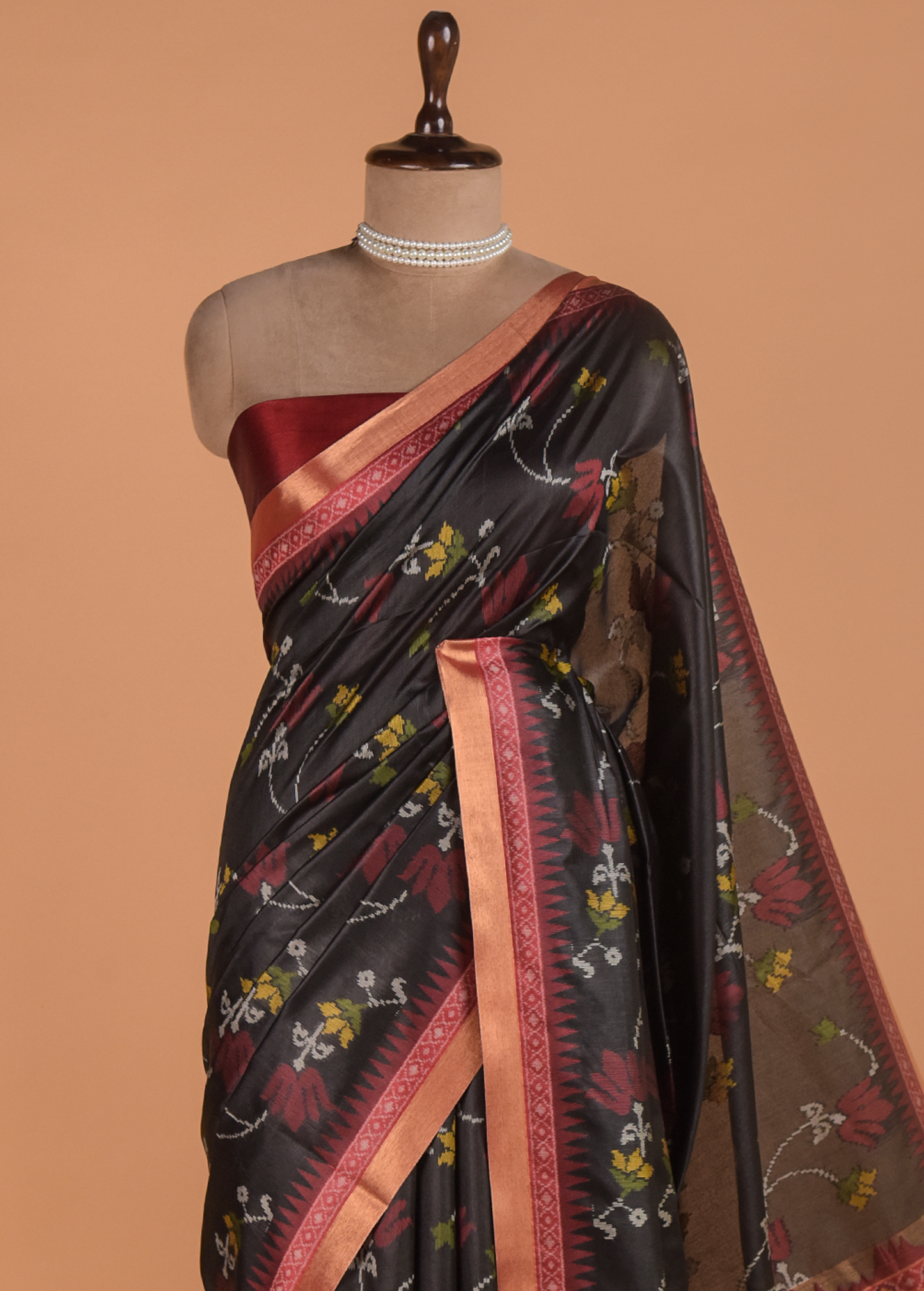 Black Art Tussar Patola Saree