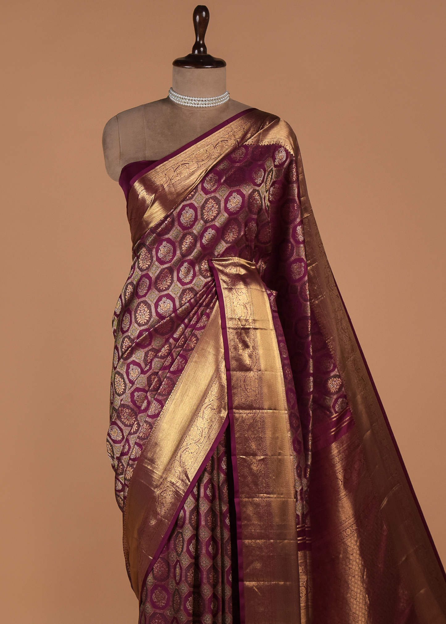 Purple Silk Kanjeevaram Saree