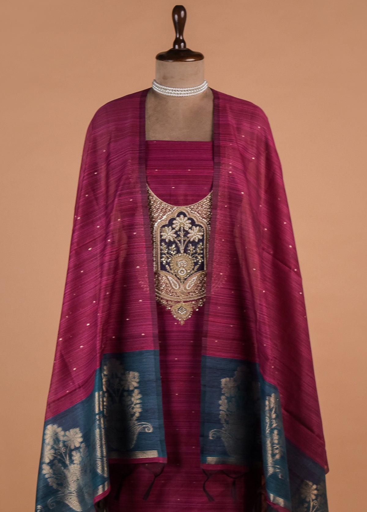 Pink Cotton Silk Dress Material