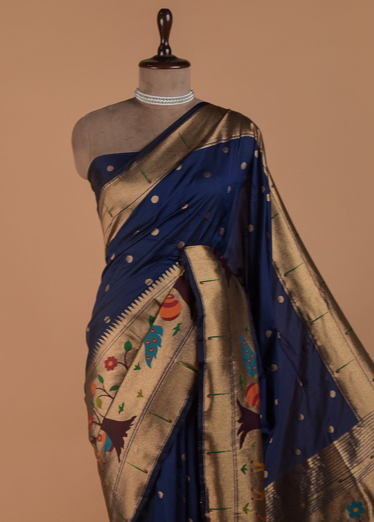 Blue Art Satin Banarasi Saree